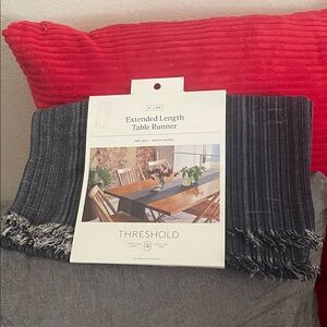 Threshold Charcoal and Slate Table Runner